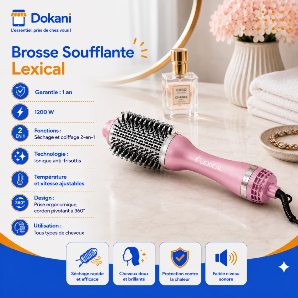 Brosse Soufflante Lexical 1200 W- Rose (2).webp