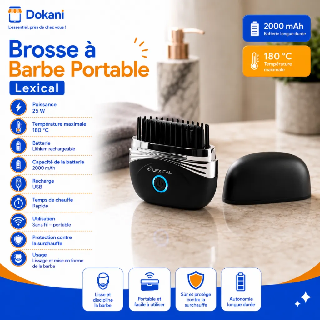 Brosse À Barbe Portable Lexical 180 °C.webp