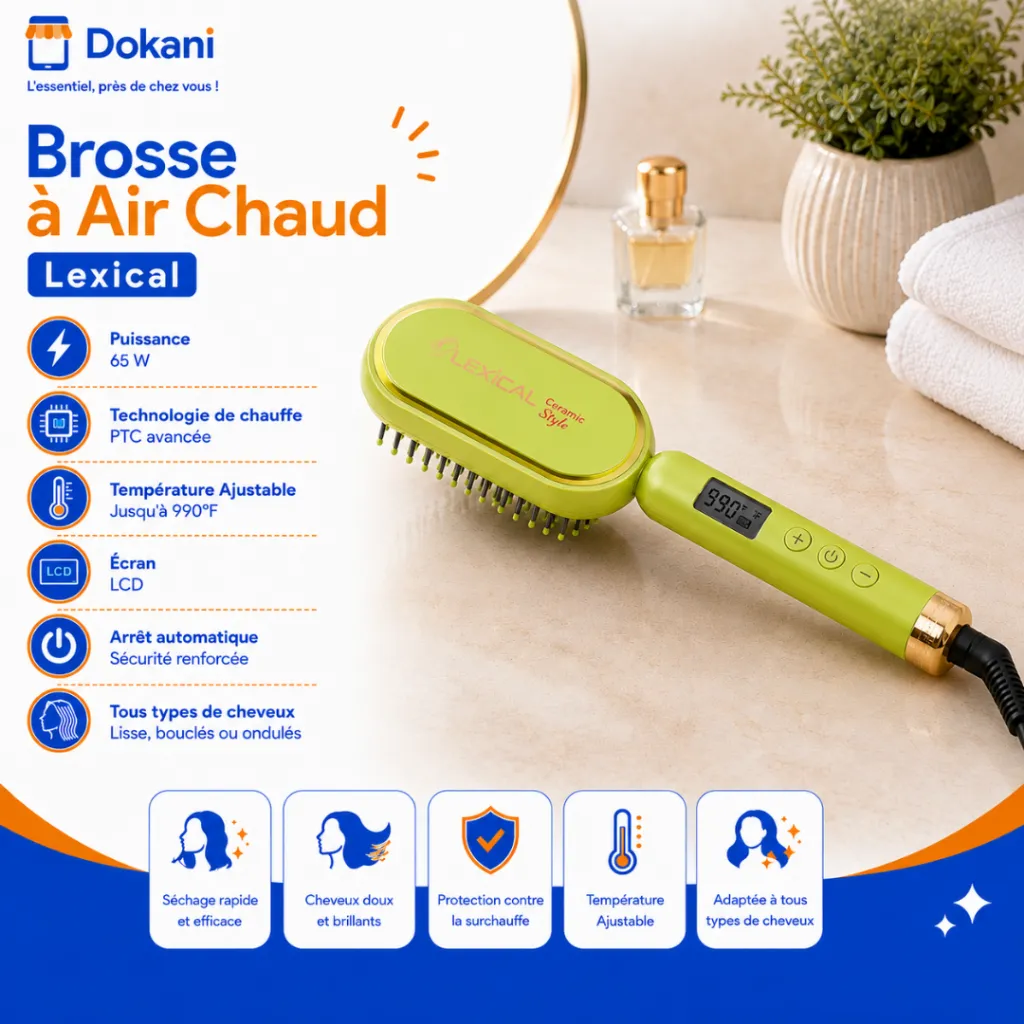 Brosse à Air Chaud Lexical 65W - 990 °C - Vert (2).webp