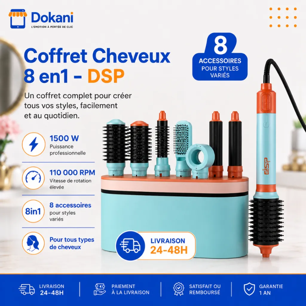 Coffret Cheveux DSP 8en1 1500W- Vert D'eau.webp