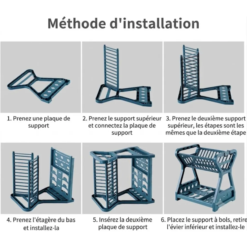 Egouttoir A Vaisselle En Plastique Bleu (2).webp