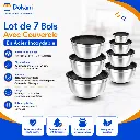 Lot de 7 Bols Avec Couvercle En Acier inoxydable.webp