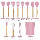 Set D'ustensiles De Cuisine En Silicone Rose 12 Pièces (4).webp