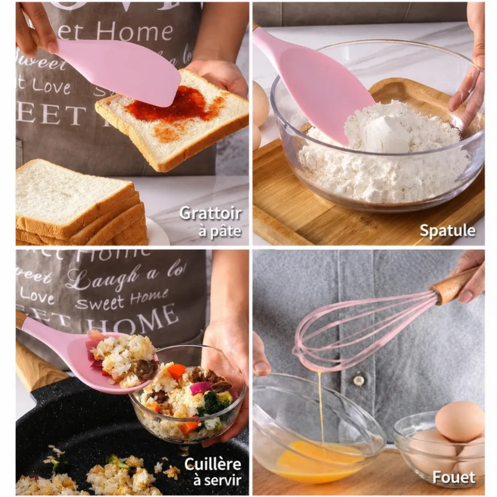 Set D'ustensiles De Cuisine En Silicone Rose 12 Pièces (3).webp