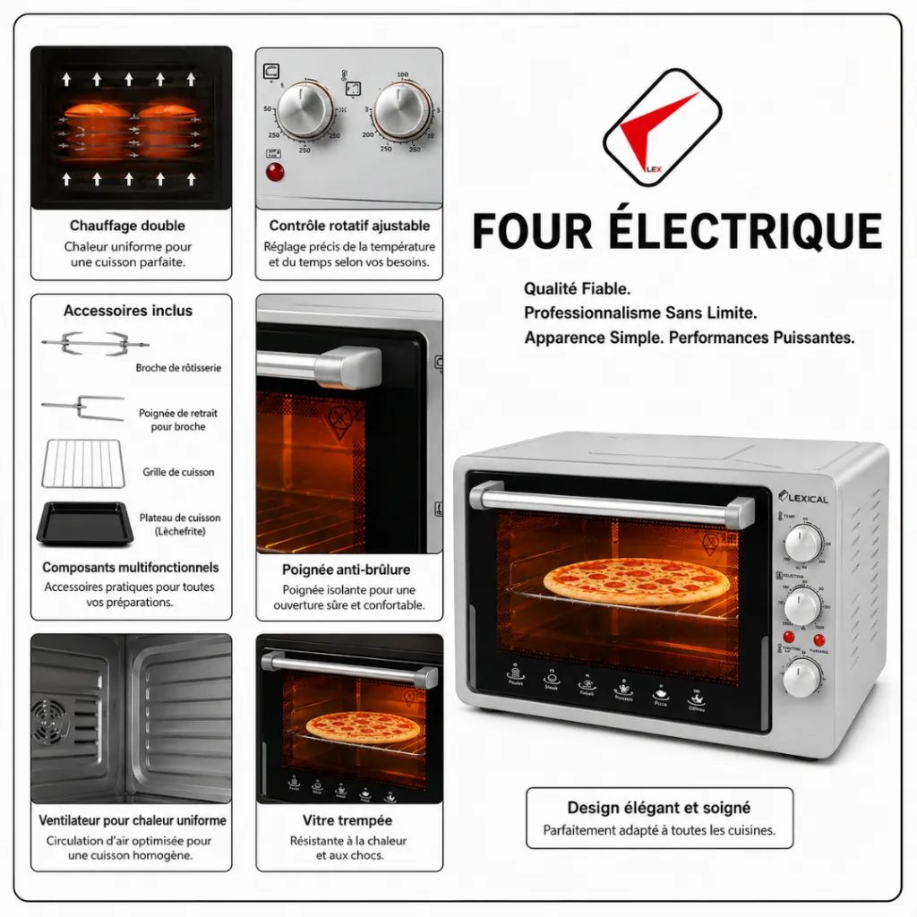 Four Electrique Lexical 36L 1600W – Gris (5).webp