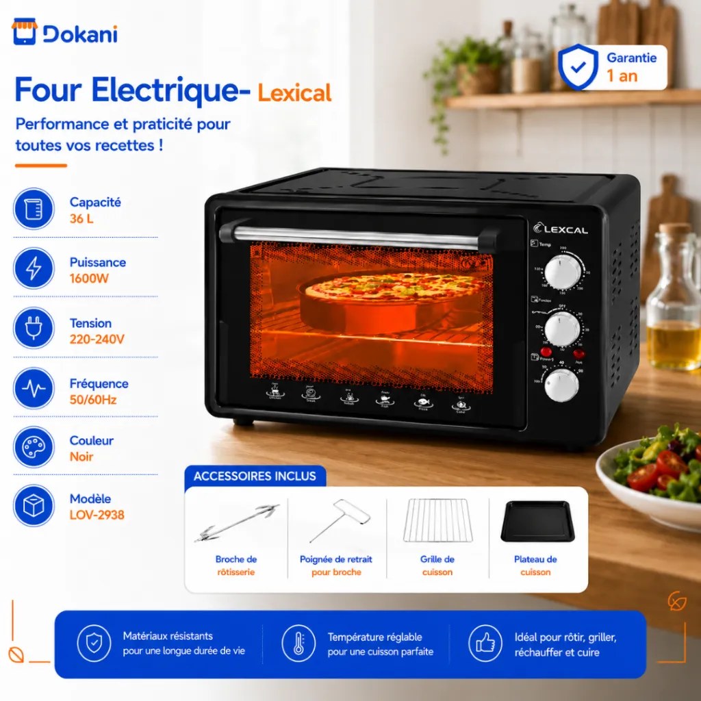 Four Electrique Lexical 36L 1600W – Noir (4).webp