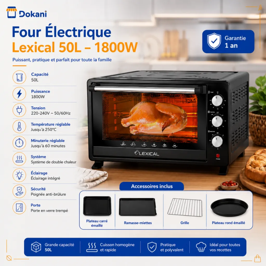 Four Electrique Lexical 50L 1800W – Noir.webp