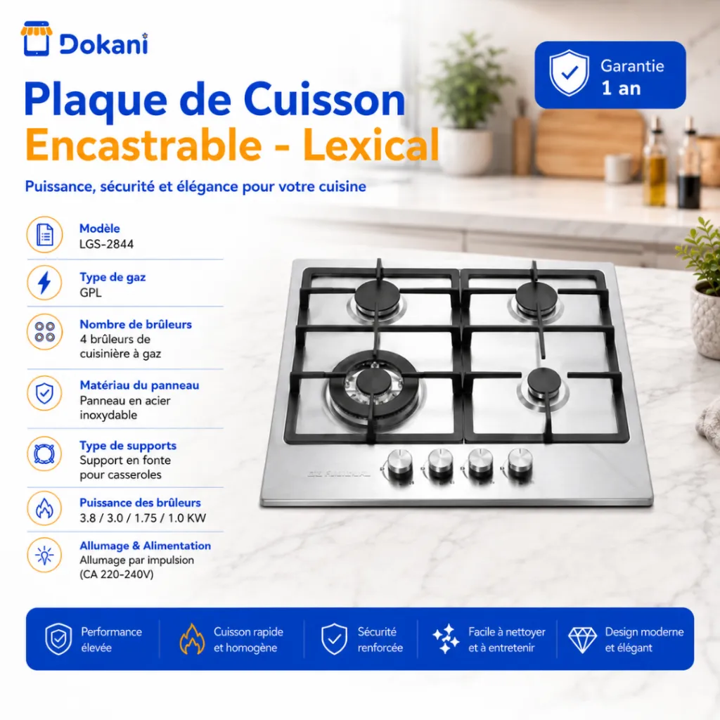 Plaque de Cuisson Encastrable 4 Feux- Lexical.webp
