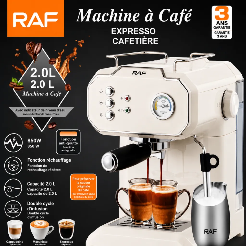 Machine A Café Expresso 3 EN 1 RAF - 2 L - 850 W -R-104W- Beige (6).webp