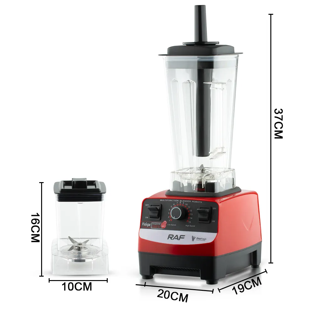 Blender Avec Grinder 2 en 1 RAF - 2400 W - 2,5 L - Rouge 2.webp