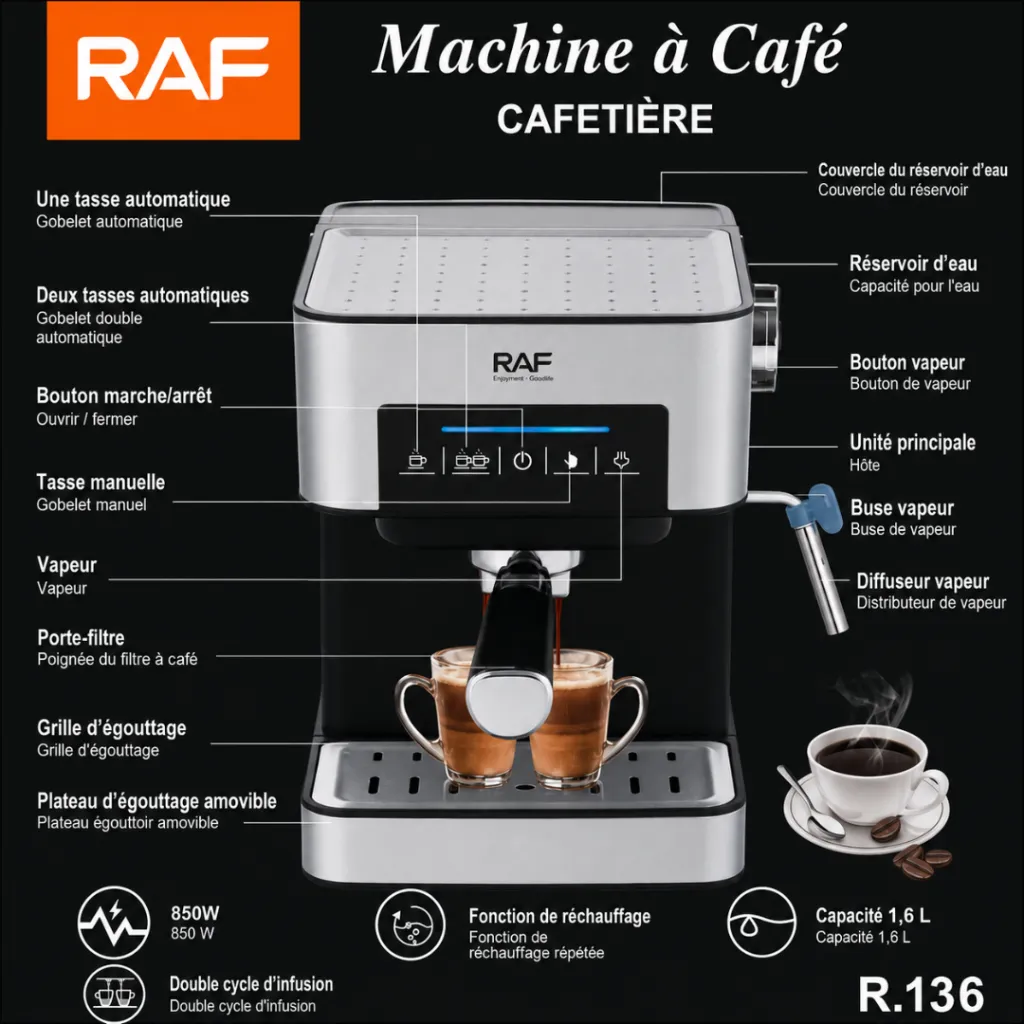 Machine A Café Expresso 3 EN 1 RAF - 1.6 L - 850 W (2).webp