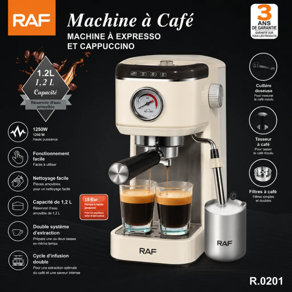 Machine A Café Expresso RAF - 1,2 L - 1250 W (2).webp