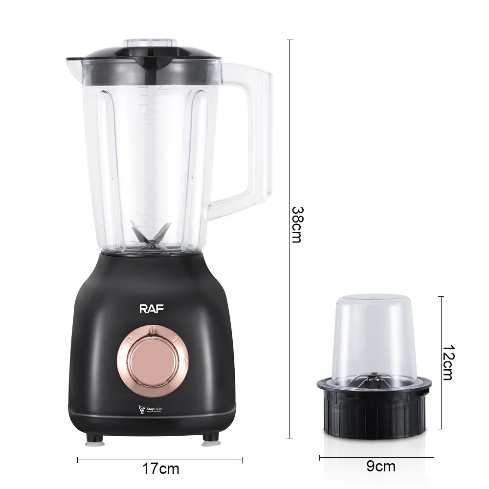Blender Avec Grinder 2 EN 1 RAF - 500 W - 1,5 L - Noir 3.webp