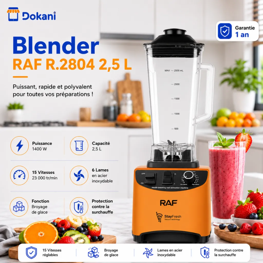 Blender RAF R.2804 2,5L 1400W-15 vitesses- Orange (3).webp