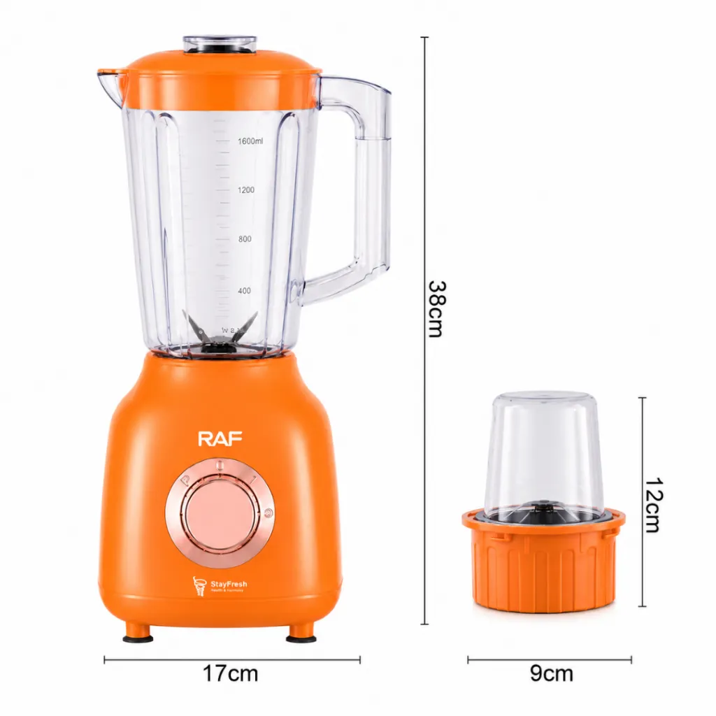 Blender Avec Moulin A Epices 2 EN 1 RAF - 500 W - 1,6 L - Orange (3).webp