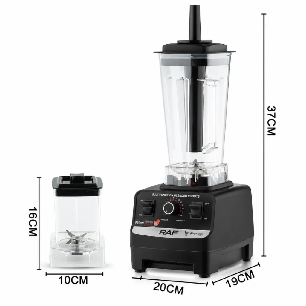 Blender Avec Moulin A Epices 2 en 1 RAF - 2400 W - 2,5 L - Noir (4).webp