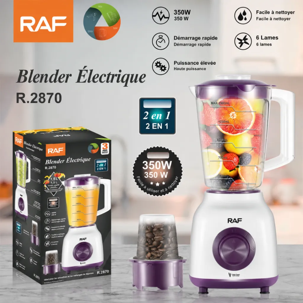 Blender Avec Moulin A Epices 2 EN 1 RAF - 350 W - 1,5 L - 2870 (4).webp