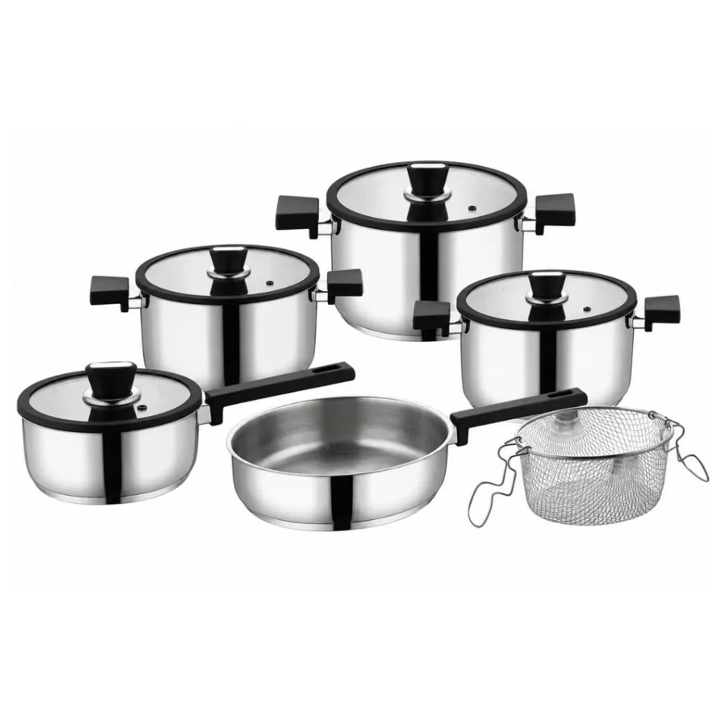 Batterie De Cuisine FALEZ 10 Pièces En Inox 1810 - Noir (3).webp
