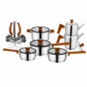 Batterie De Cuisine FALEZ 16 Pièces En Inox 1810 - Effet Bois2.webp