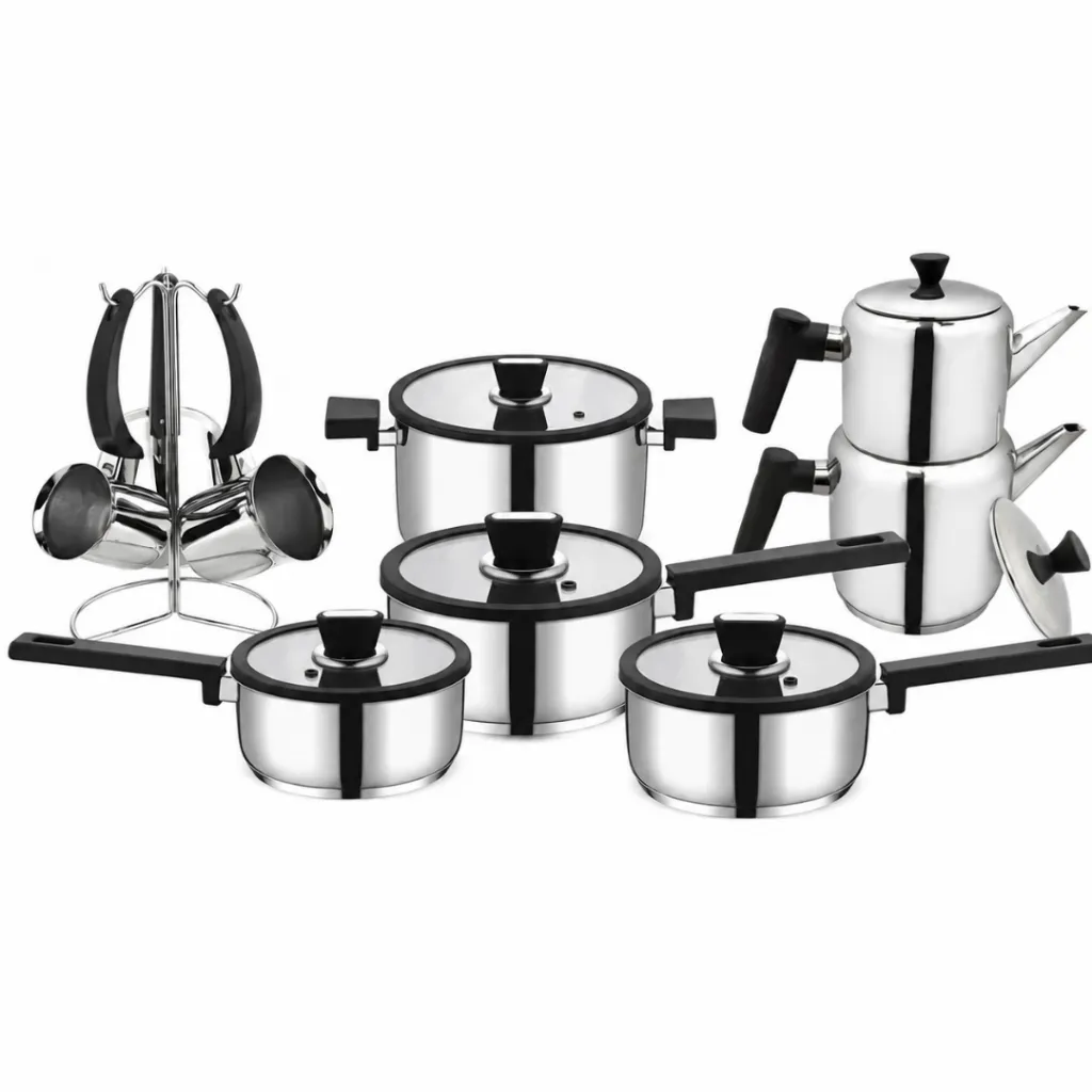 Batterie De Cuisine FALEZ 16 Pièces En Inox 1810 - noir (3).webp