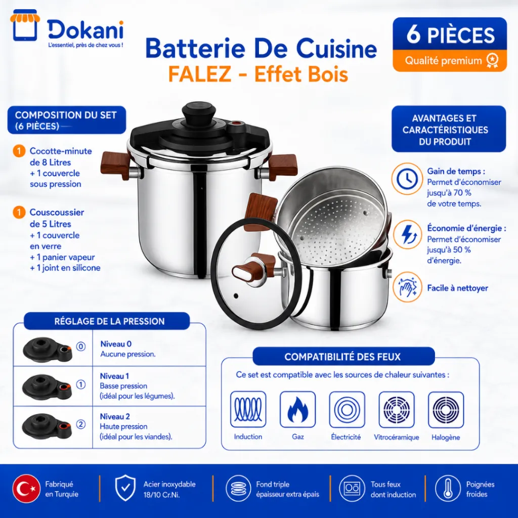 Batterie De Cuisine FALEZ 6 Pièces En Inox 1810 -Effet Bois (5).webp