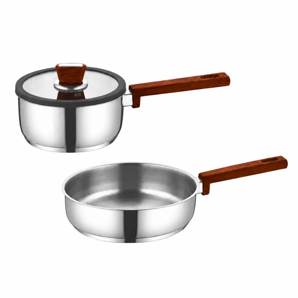 Batterie De Cuisine FALEZ 10 Pièces En Inox 1810 - Effet Bois (5).webp