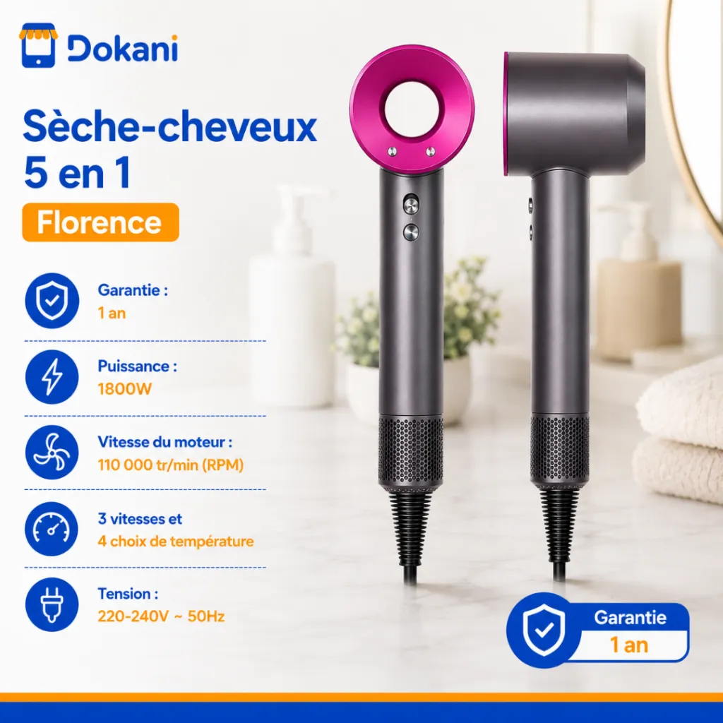 Sèche-Cheveux Florence 5en1 1800 W - 110000 RPM.webp