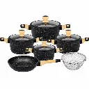 Batterie de Cuisine 10 Pièces Granit- Sizar - Noir (7).webp