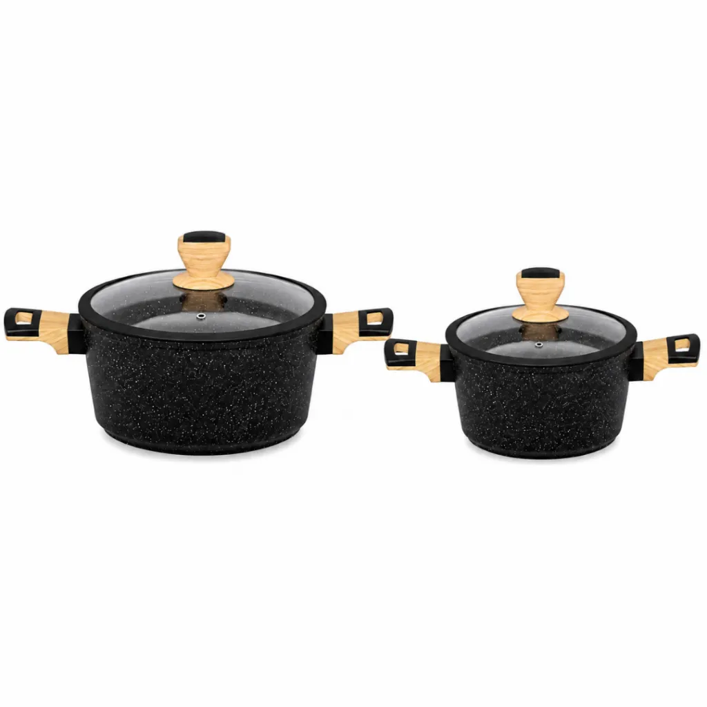 Batterie de Cuisine 10 Pièces Granit- Sizar - Noir (2).webp