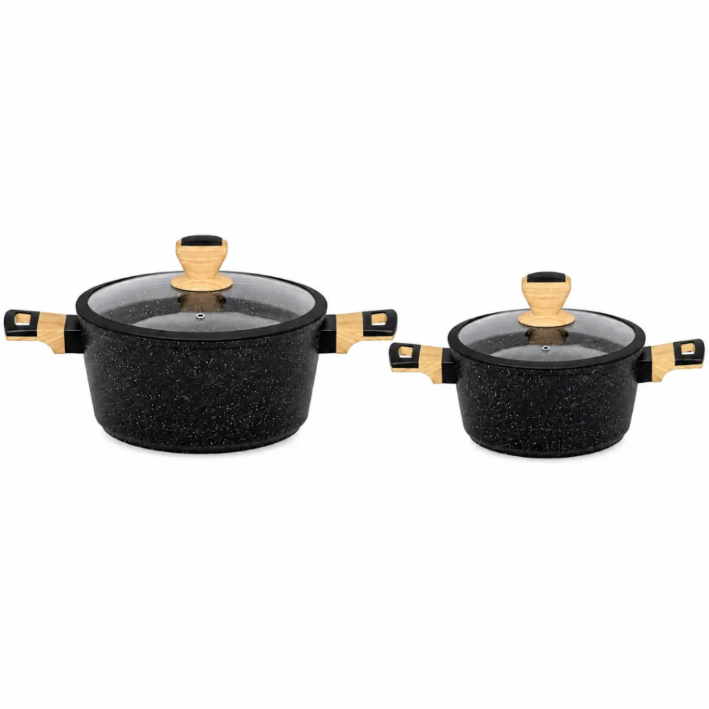 Batterie de Cuisine 10 Pièces Granit- Sizar - Noir (3).webp