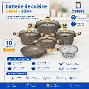 Batterie de Cuisine 10 Pièces Granit- Sizar- Grège.webp