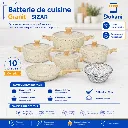 Batterie de Cuisine 10 Pièces Granit- Sizar - Blanc.webp