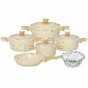 Batterie de Cuisine 10 Pièces Granit- Sizar - Blanc (7).webp