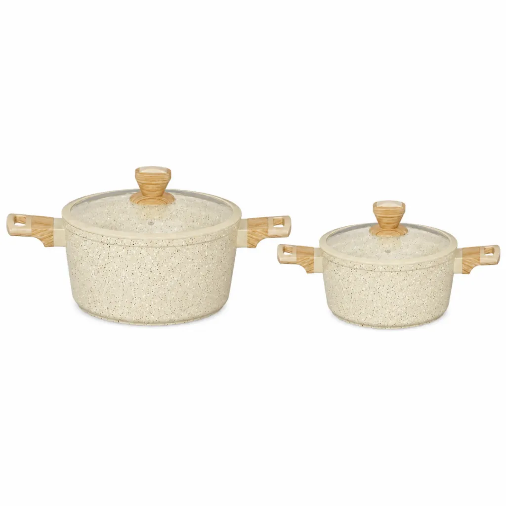 Batterie de Cuisine 10 Pièces Granit- Sizar - Blanc (2).webp