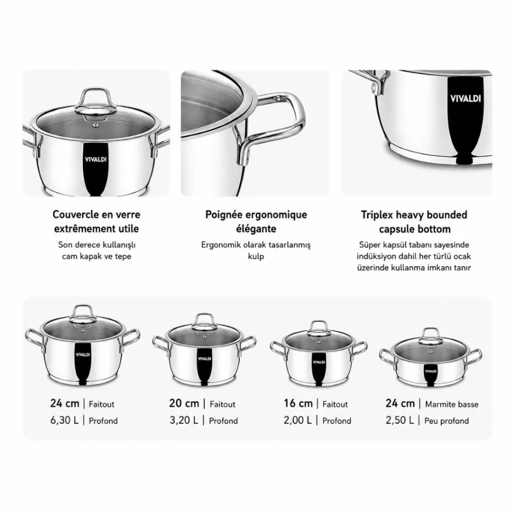 Batterie De Cuisine 8 pièces sedef- Poignées argent 1604-A (5).webp