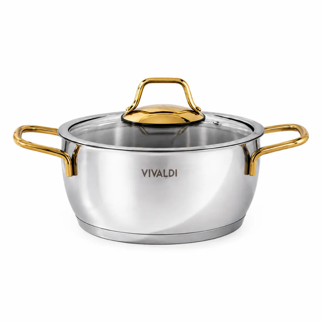 Batterie De Cuisine En Inox 1810 Vivaldi Perla- 7 pièces - Doré (5).webp