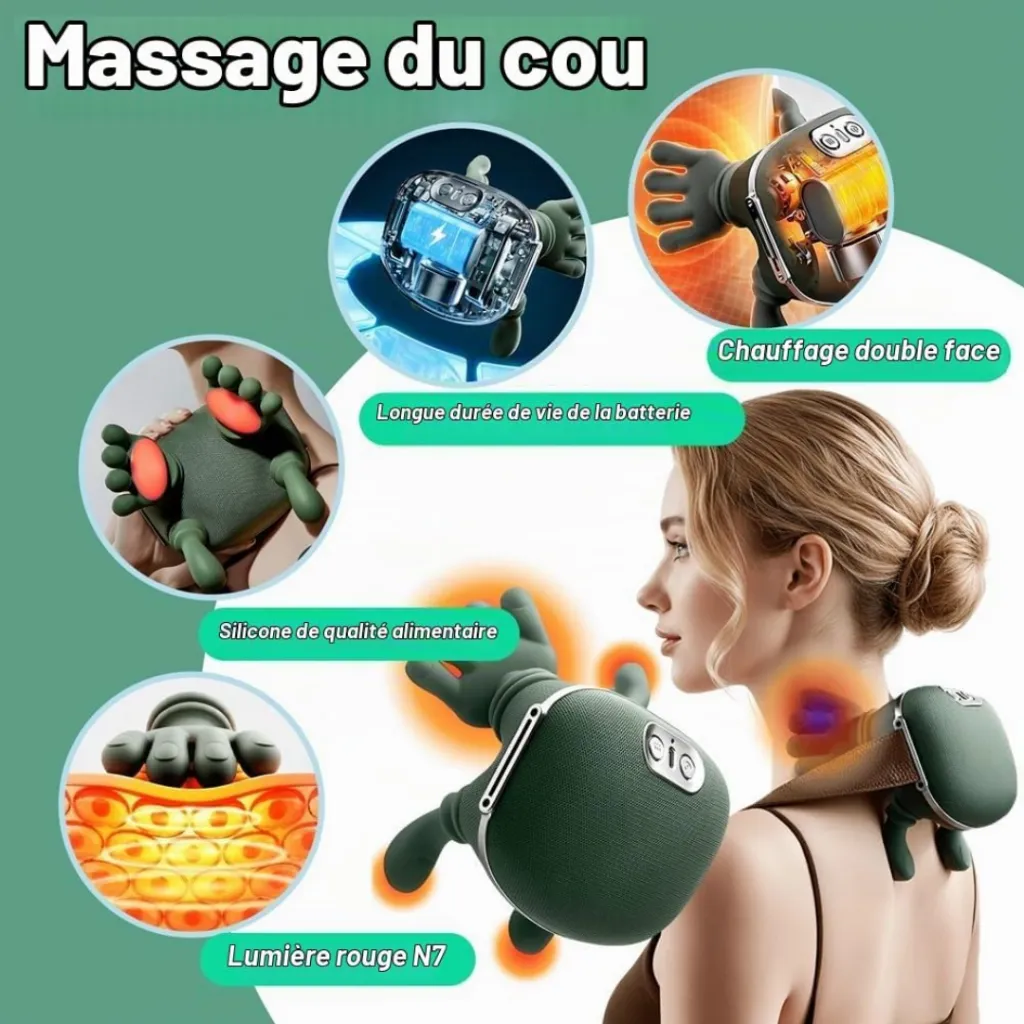Appareil De Massage Cervical Rechargeable - 10 W Vert (11).webp