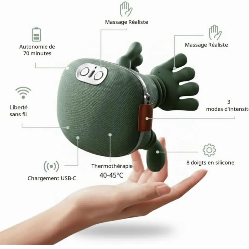 Appareil De Massage Cervical Rechargeable - 10 W Vert (9).webp