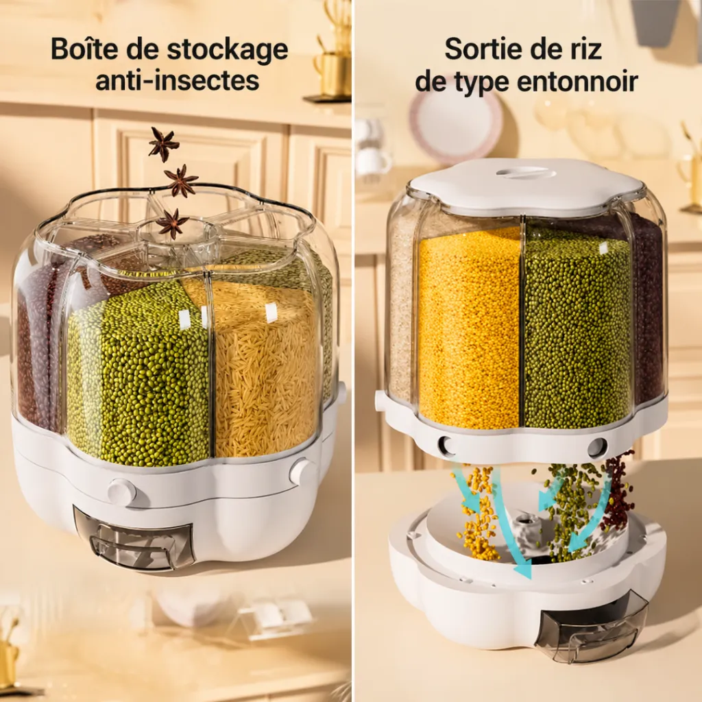 Distributeur De Céréales Rotatif à 6 Compartiments - 7 Litre (8).webp