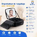 Organisateur De Maquillage Multifonctionnel Avec Miroir LED - Noir (2).webp