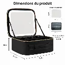 Organisateur De Maquillage Multifonctionnel Avec Miroir LED - Noir (8).webp