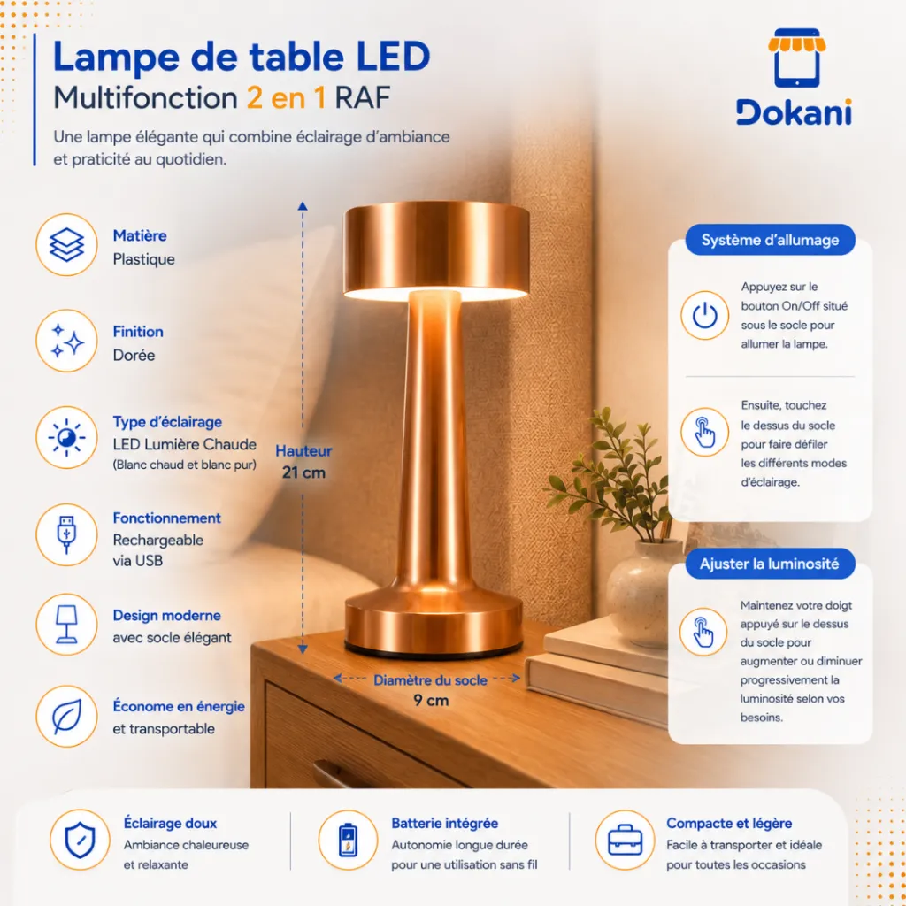 Lampe De Table Rechargeable- Doré (2).webp