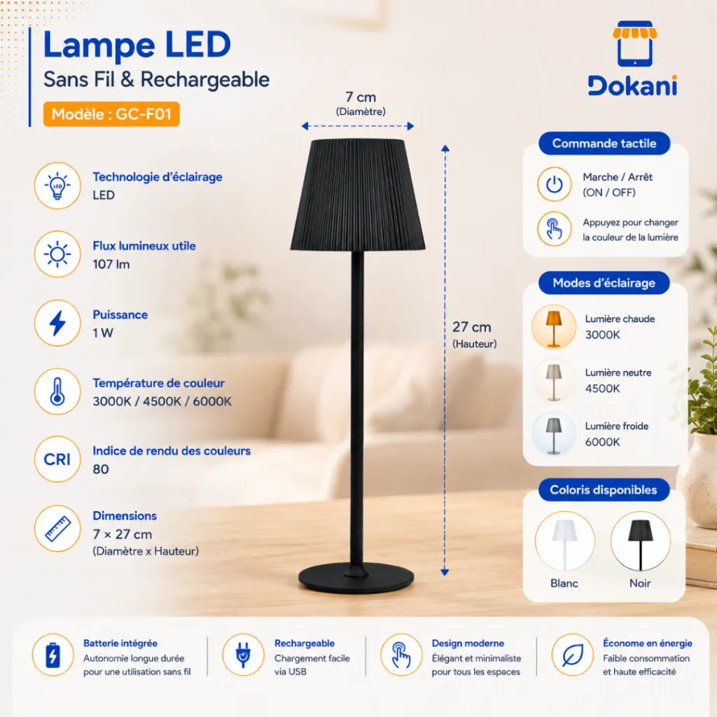 Lampe De Table Rechargeable- Noir (7).webp