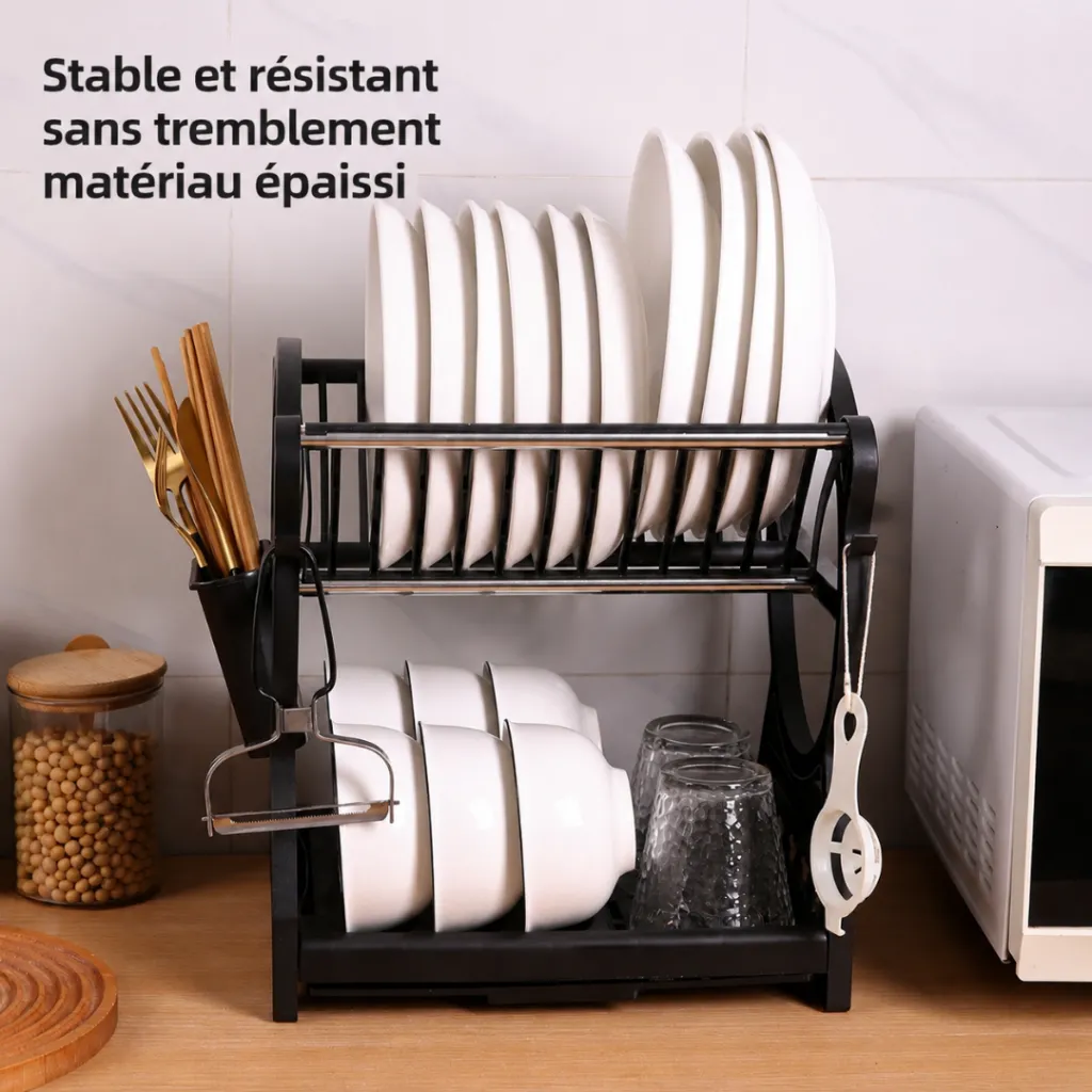 Egouttoir A Vaisselle En Plastique- Noir (6).webp