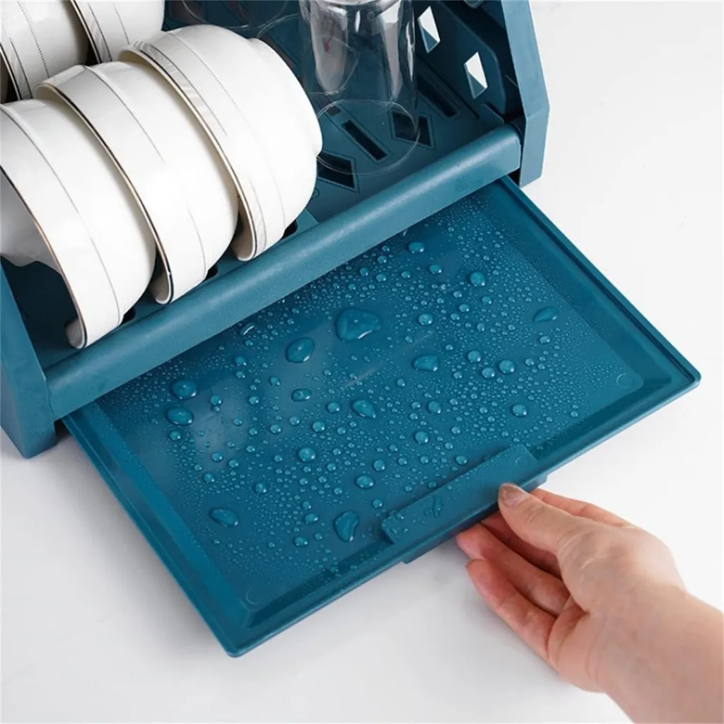 Egouttoir A Vaisselle En Plastique- Bleu (6).webp