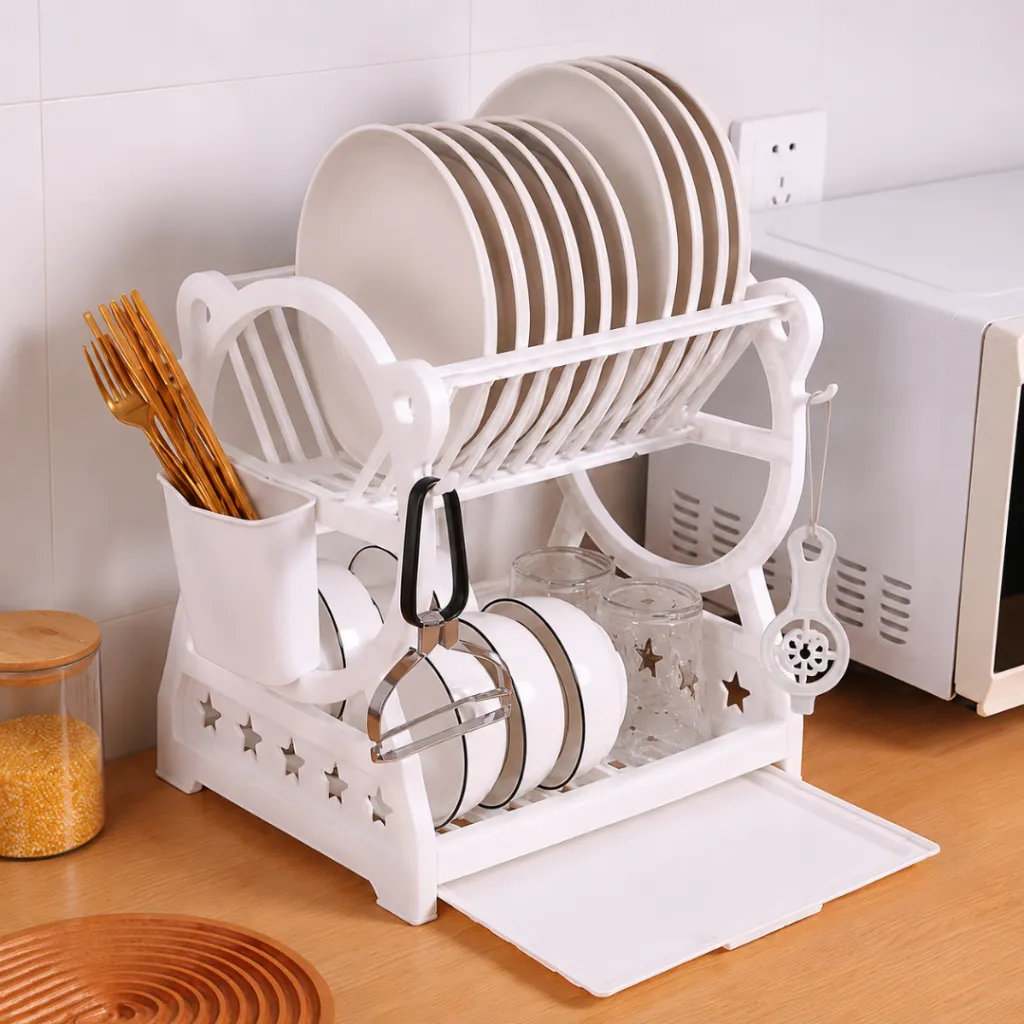 Egouttoir A Vaisselle En Plastique- Blanc (1).webp