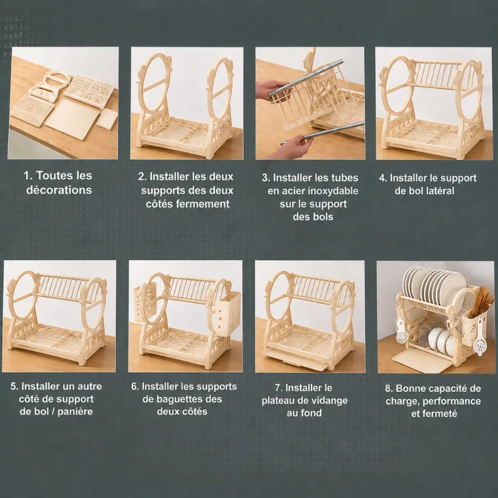 Egouttoir A Vaisselle En Plastique Beige (3).webp