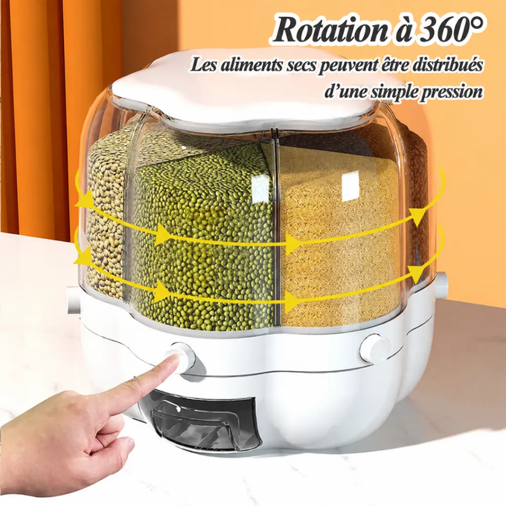 Distributeur De Céréales Rotatif- 6 Compartiments - 7 L- Blanc (9).webp