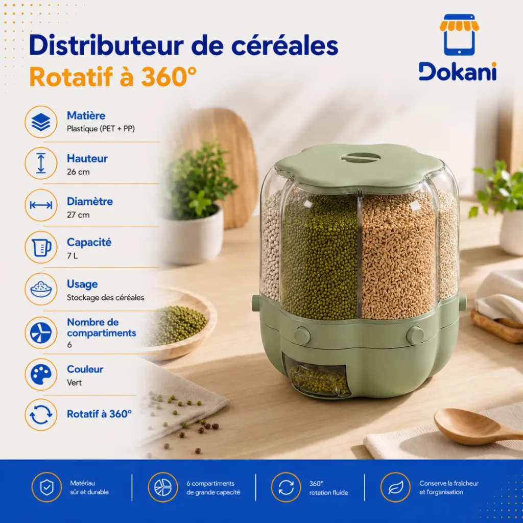 Distributeur De Céréales Rotatif- 6 Compartiments - 7 L- Vert (3).webp