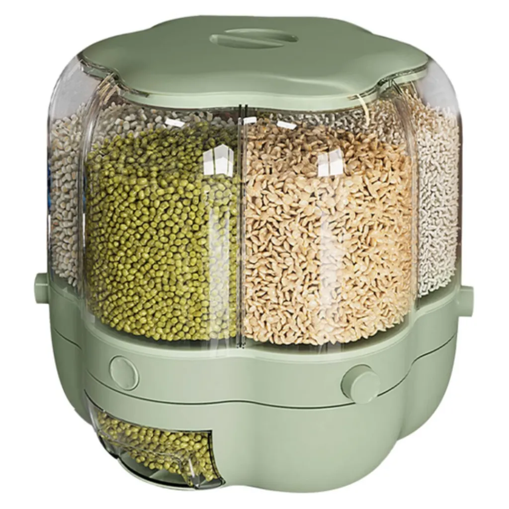 Distributeur De Céréales Rotatif- 6 Compartiments - 7 L- Vert (1).webp
